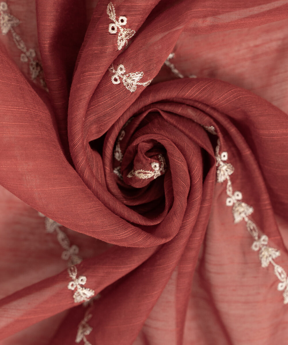 Women's RTW Manaar Embroidered Orange Dupatta