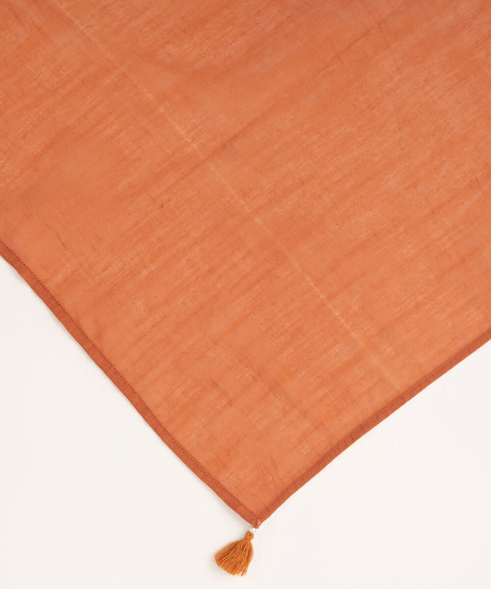Solid Manaar Rust Dupatta
