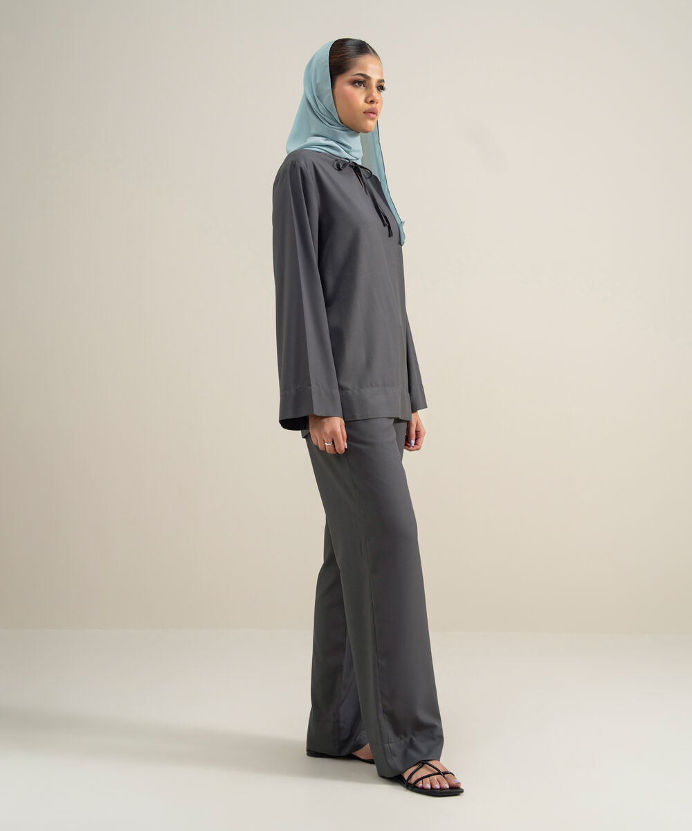 Women's Polyester Grey Modest Wear Top