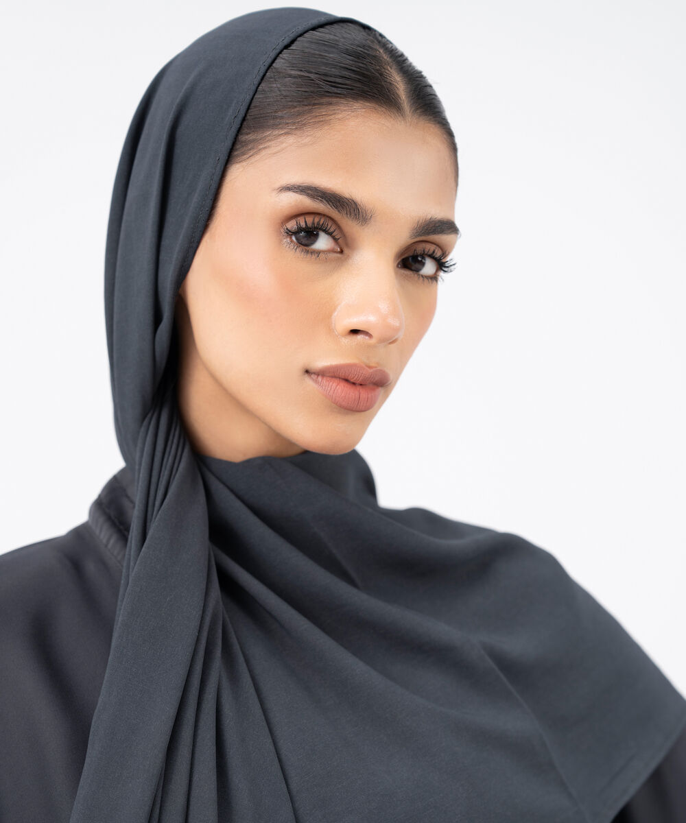 Women's Grey Polyester Hijab