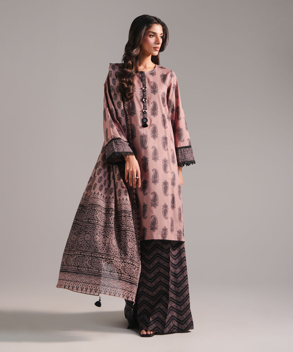 Lawn Printed Muted Brown Dupatta