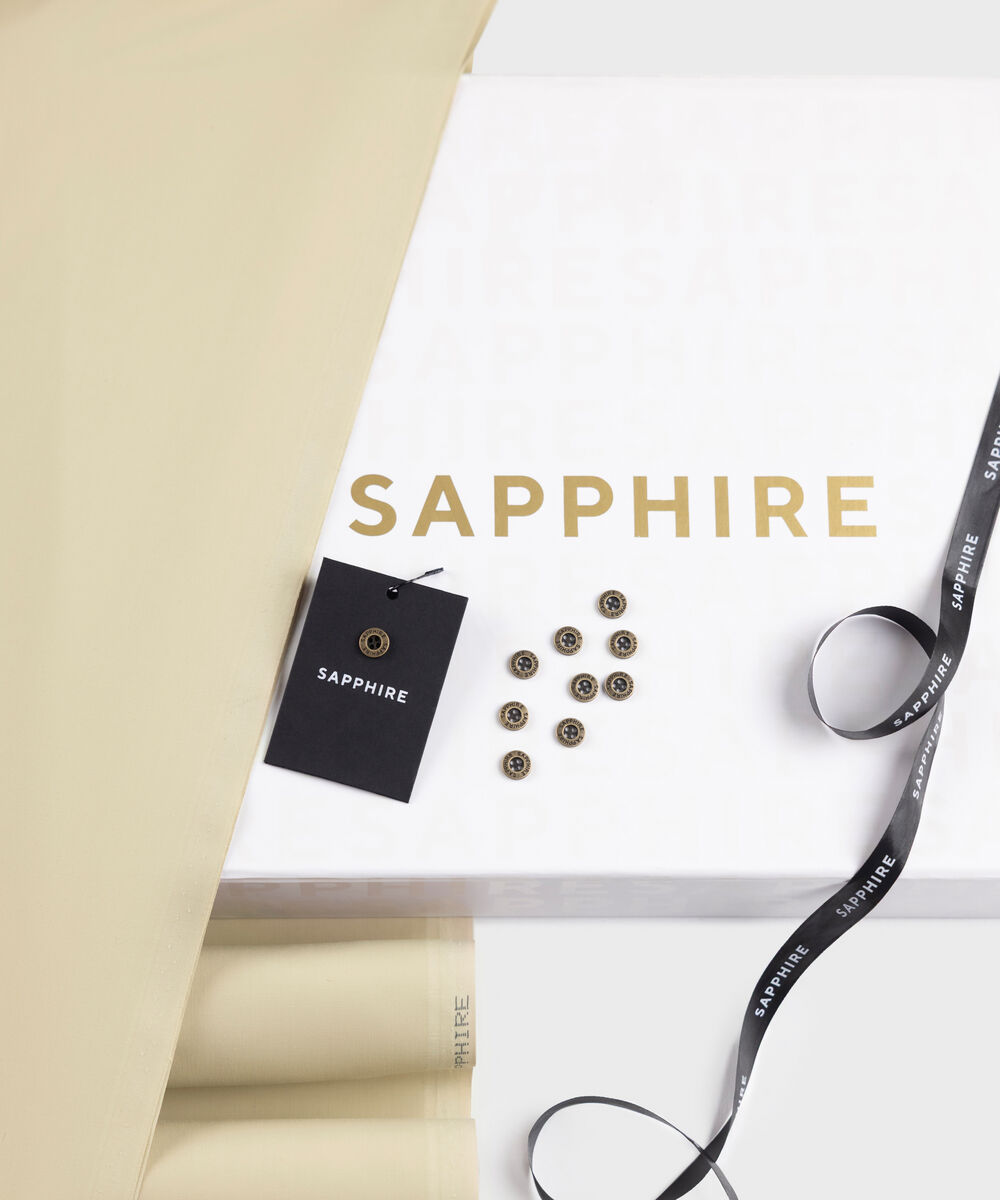 Men's Unstitched Two-Piece Premium Giza Cotton Beige Suit.