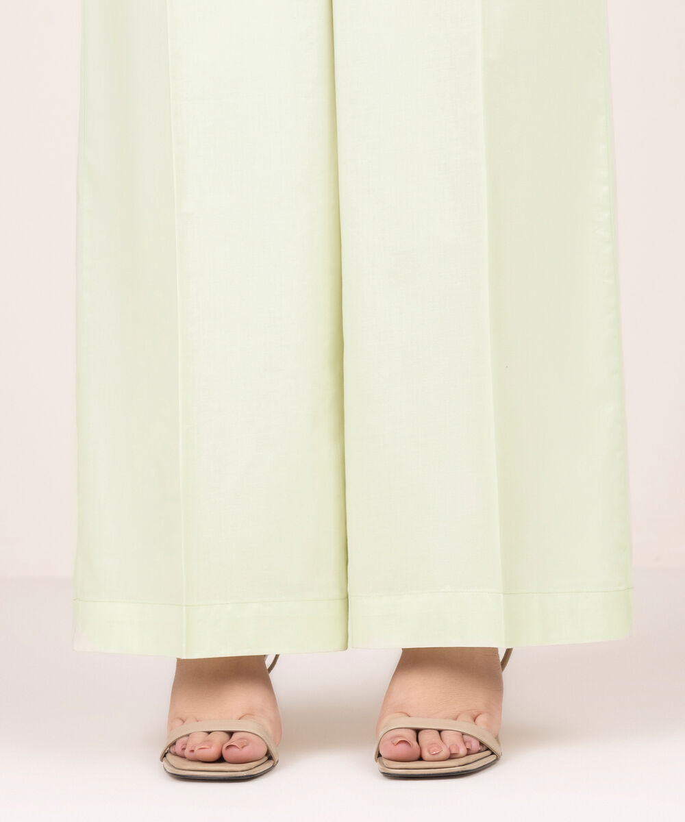 Women's RTW Cambric Solid Green Culottes