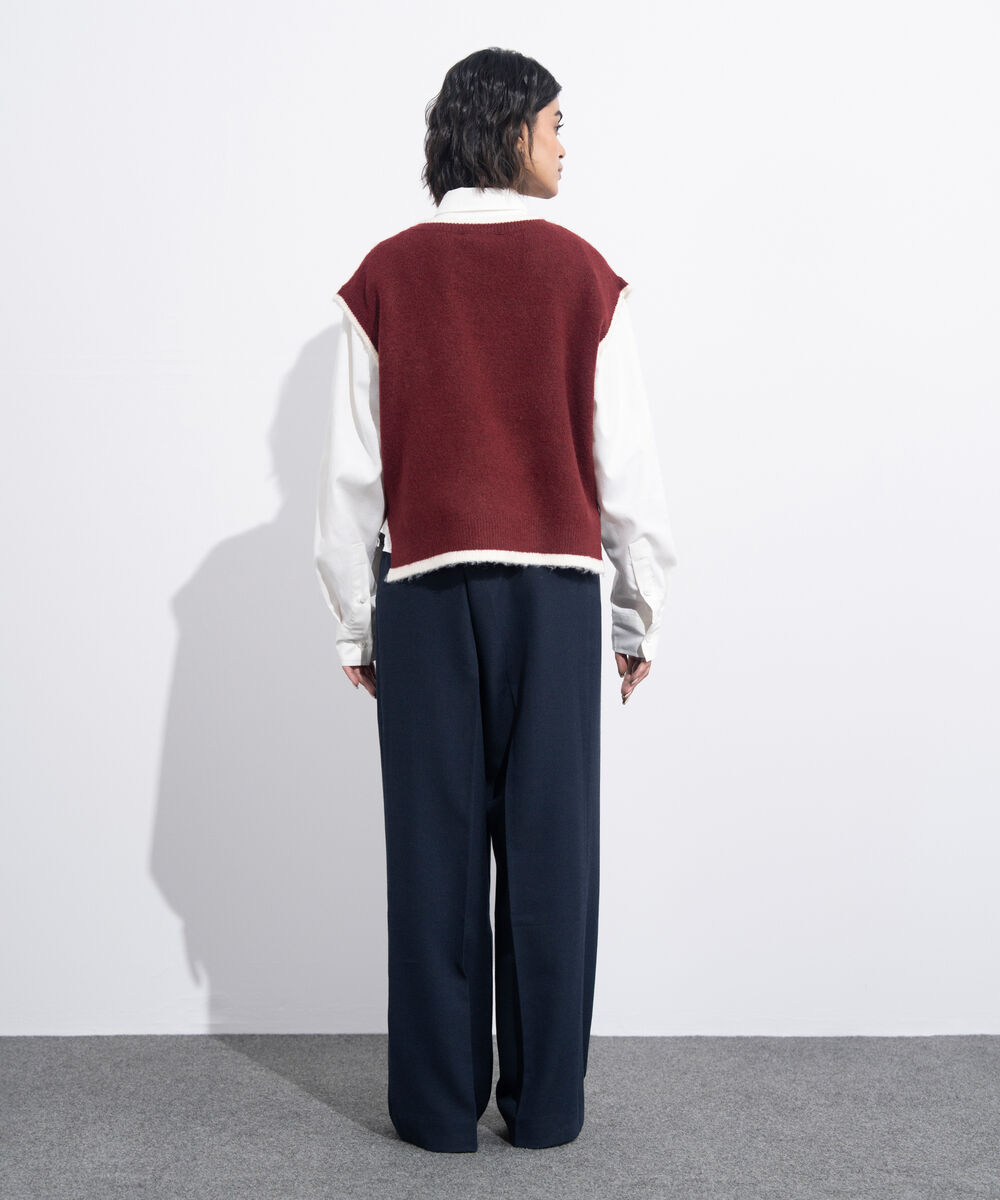 Women's Western Wear Blue Tailored Straight Fit Trousers