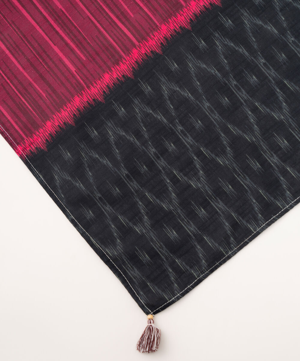 Light Khaddar Printed Black Dupatta