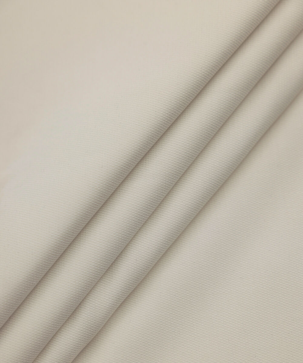 Men's Unstitched Two-Piece Premium Cotton Satin Off White Suit.