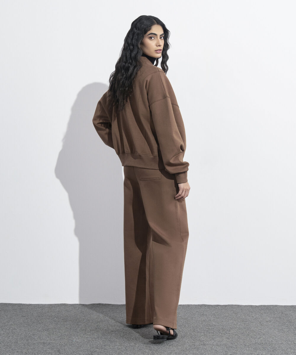 Women's Western Wear Light Brown Interlock Bomber Jacket