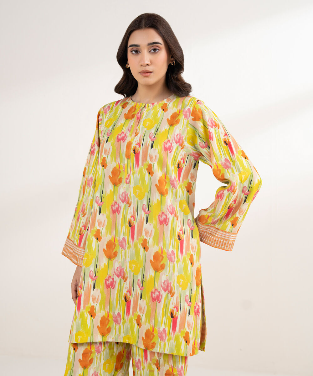 Women's RTW Textured Viscose Embroidered Multi Shirt