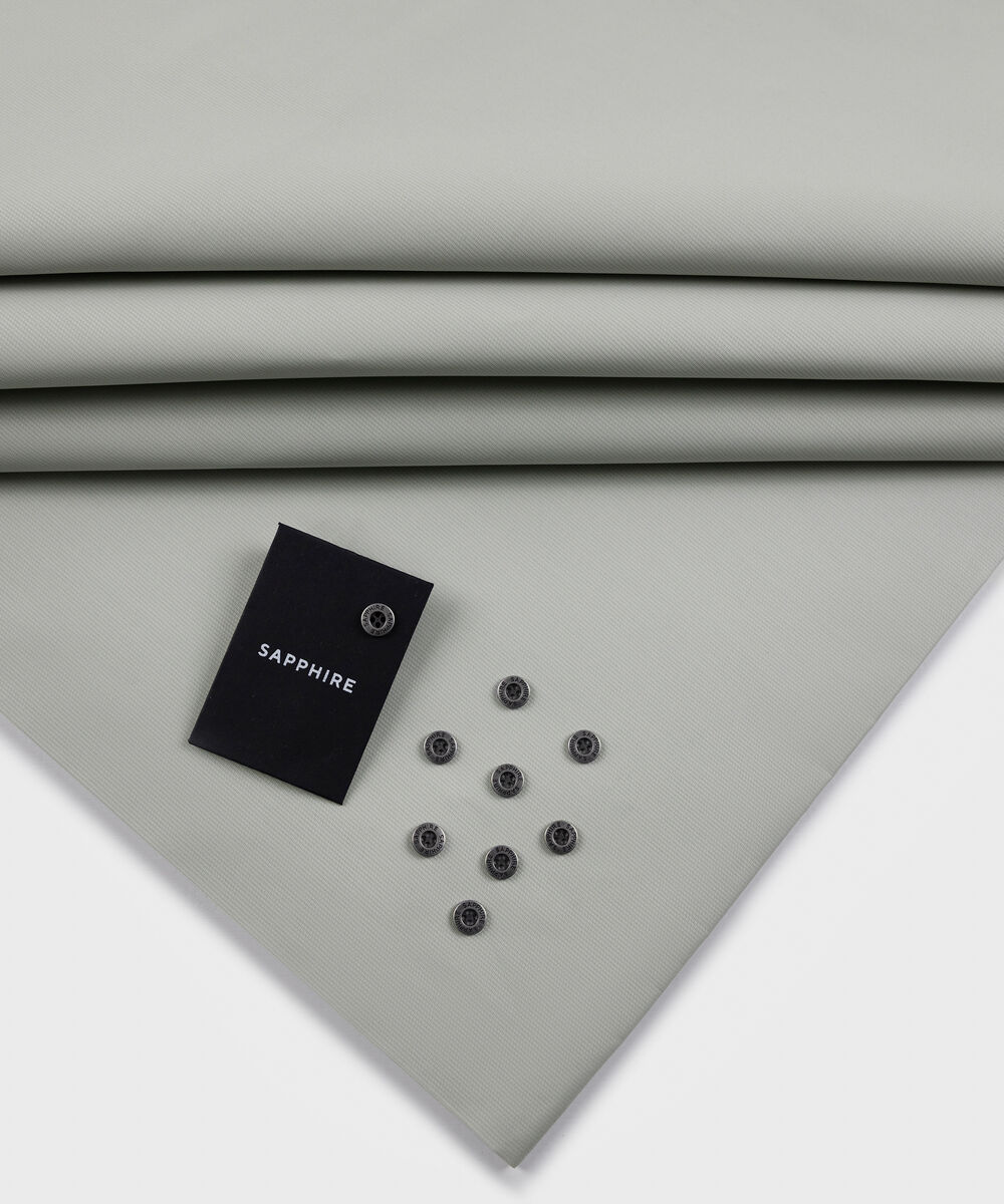 Men's Unstitched Two-Piece Cotton Dobby Medium Blue Suit.