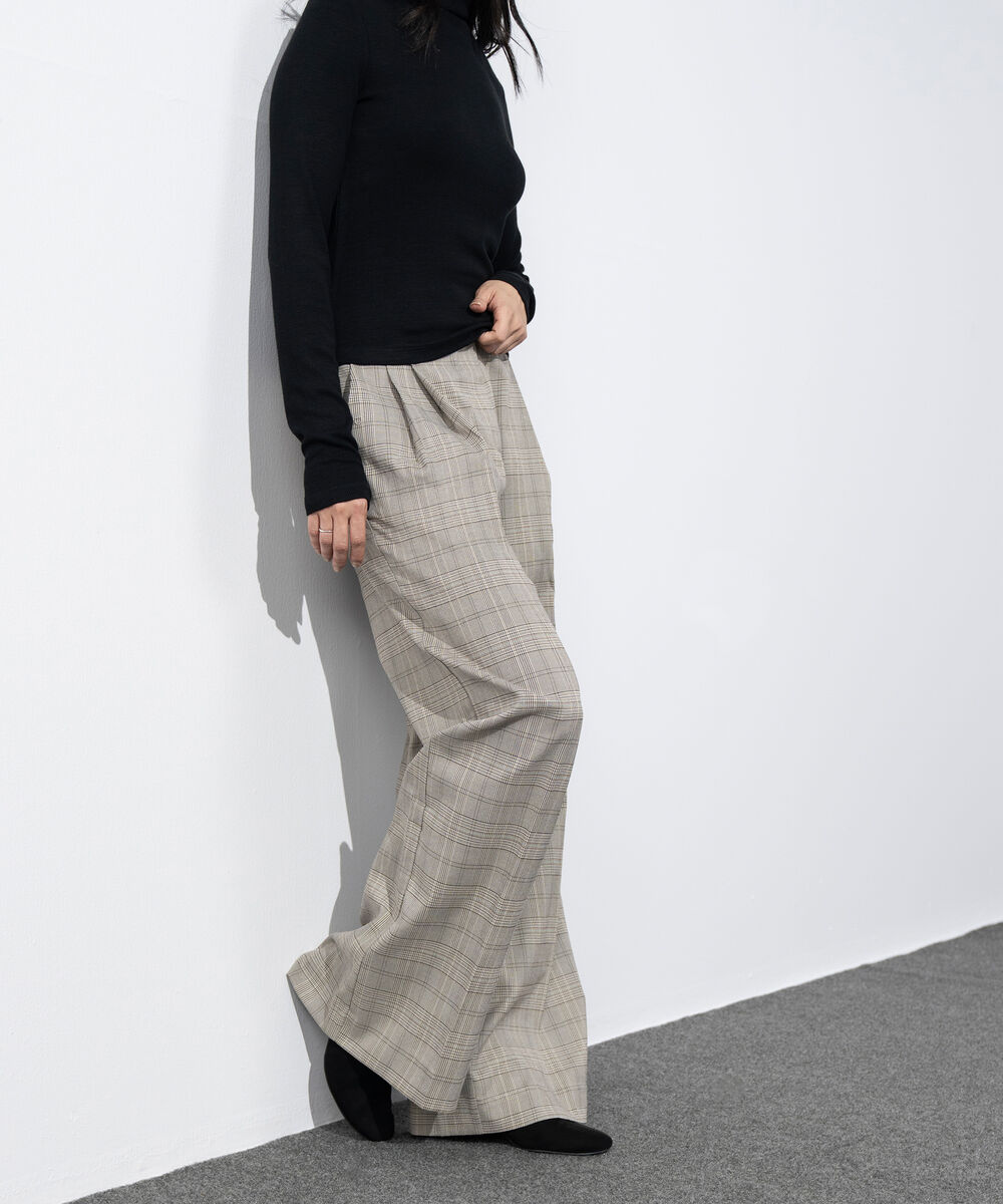 Women's Western Wear Grey Plaid Tailored Trousers