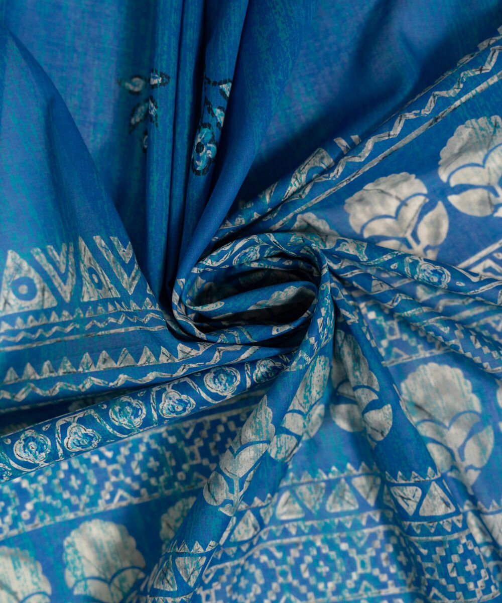 Lawn Printed Dark Blue Dupatta