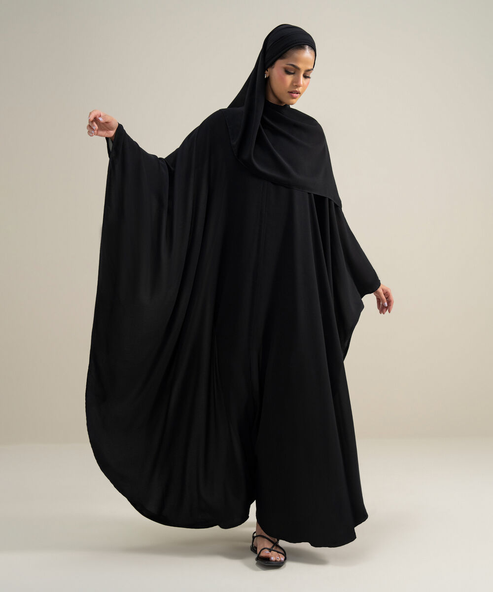 Women's 100% Cotton Black Kaaftan Abbaya Set