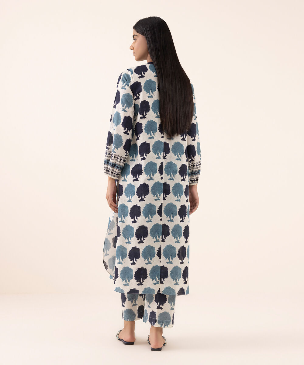 Women's RTW Lawn Blue Printed Aline Shirt