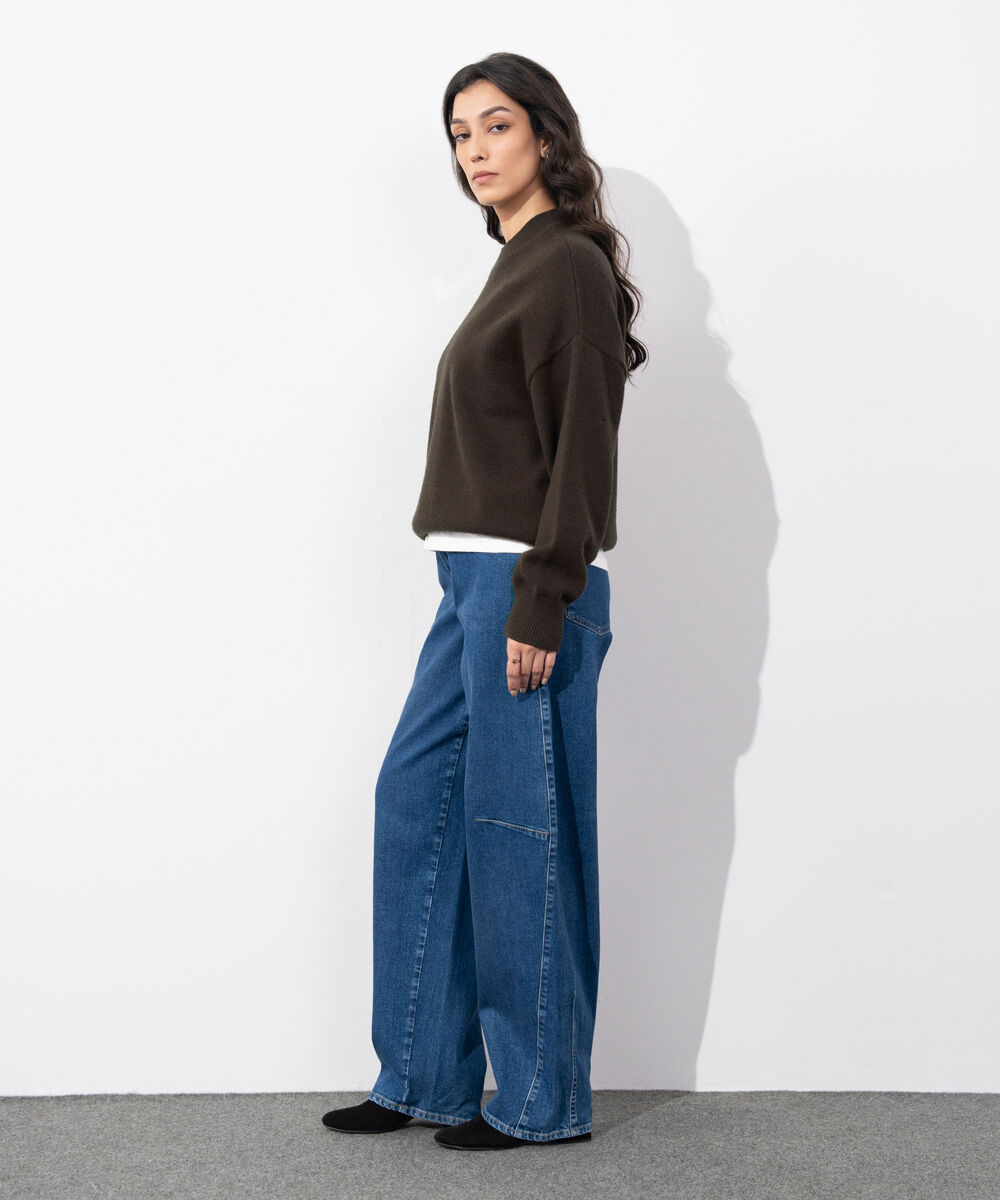 Women's Western Wear Brown Soft Touch Knit Sweater