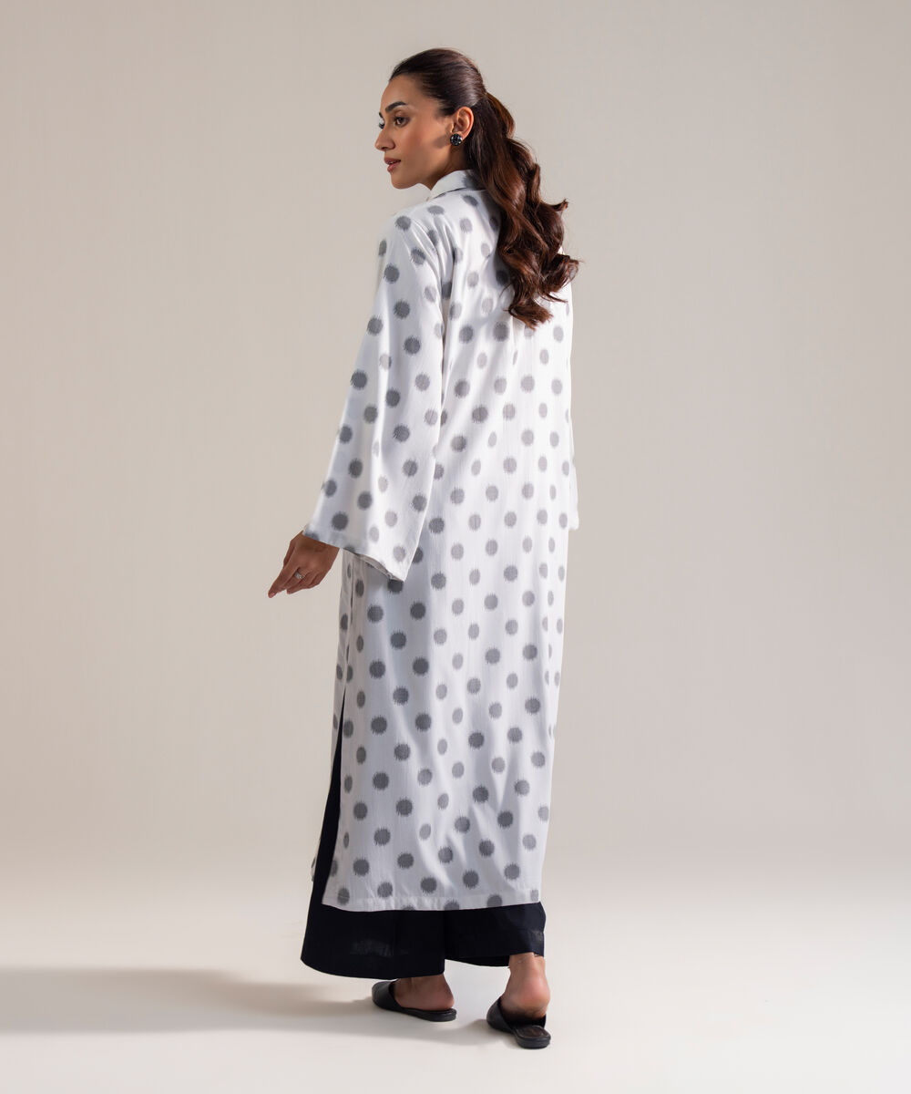 Women's RTW PV Jacquard Solid White 2 Piece Suit