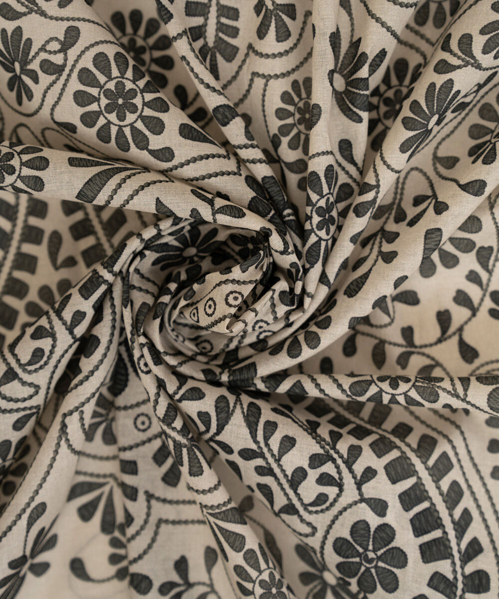 Lawn Black Printed Dupatta