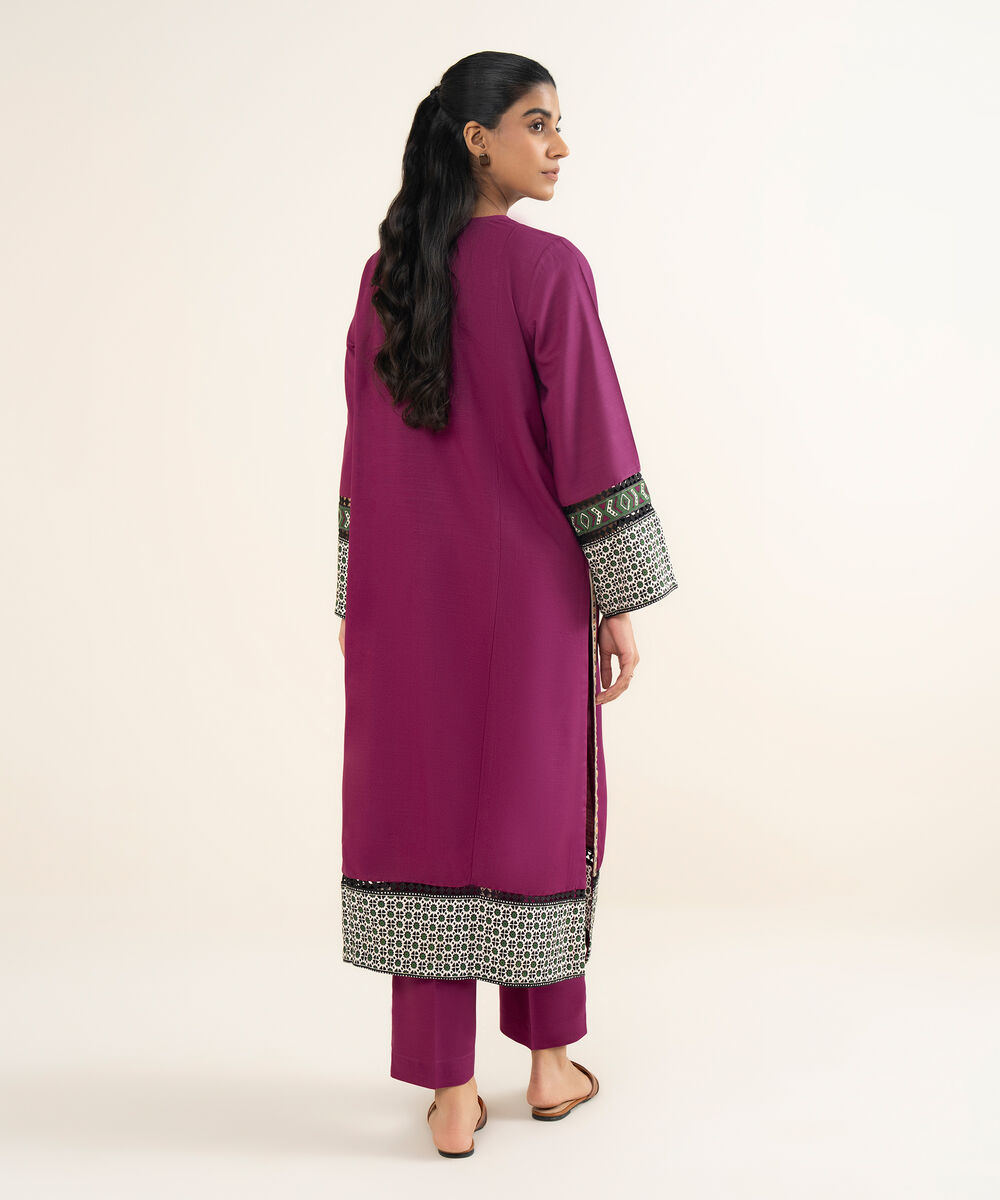 Women's RTW Herringbone Solid Pink A-Line Shirt