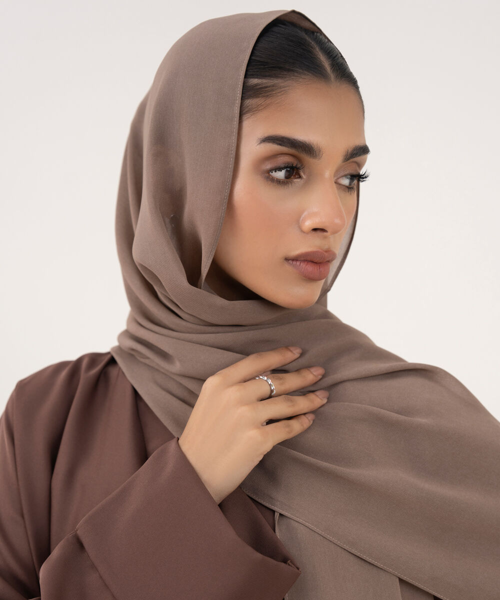 Women's Brown Polyester Hijab