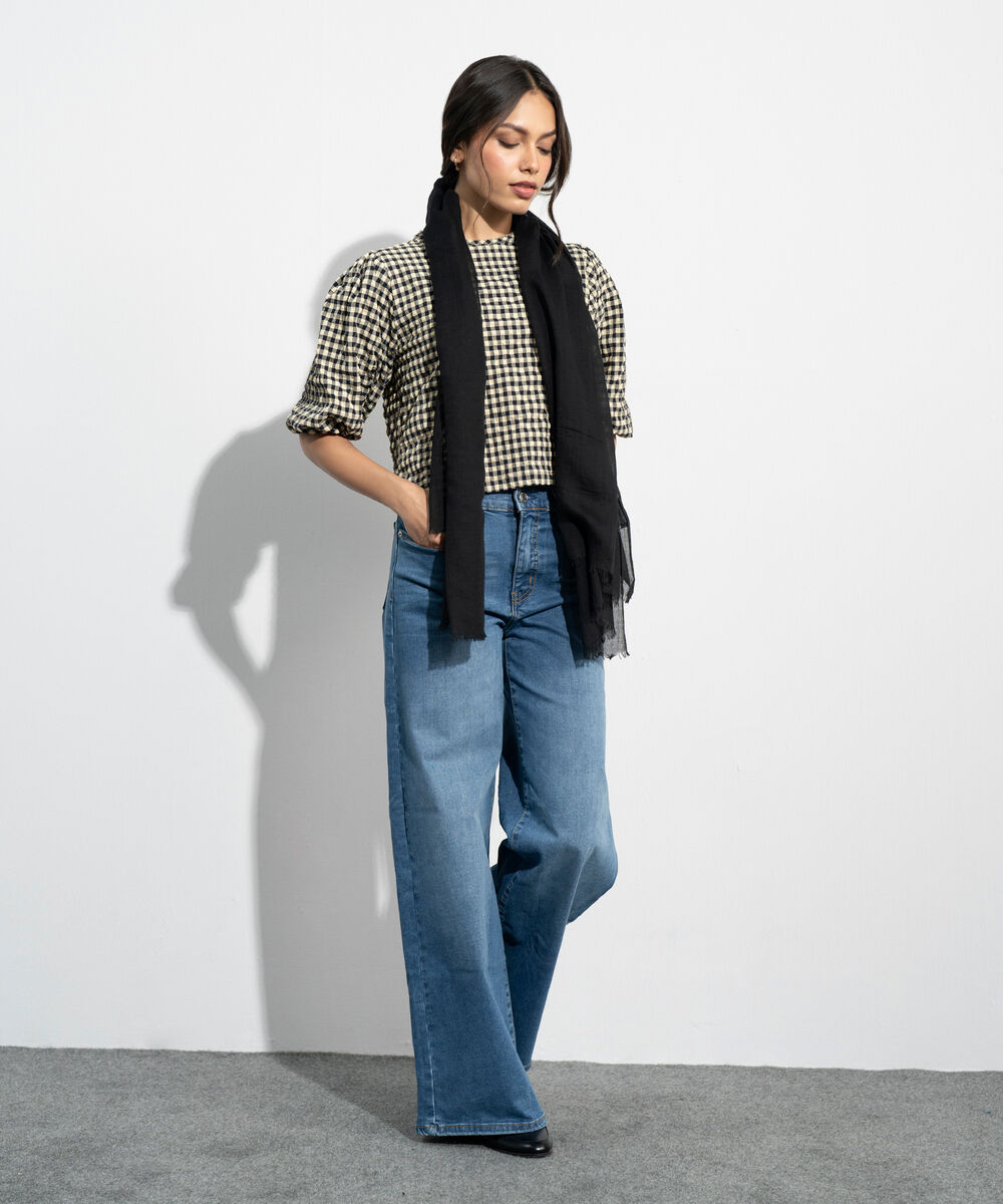 Women's Western Black  Rectangular Scarf