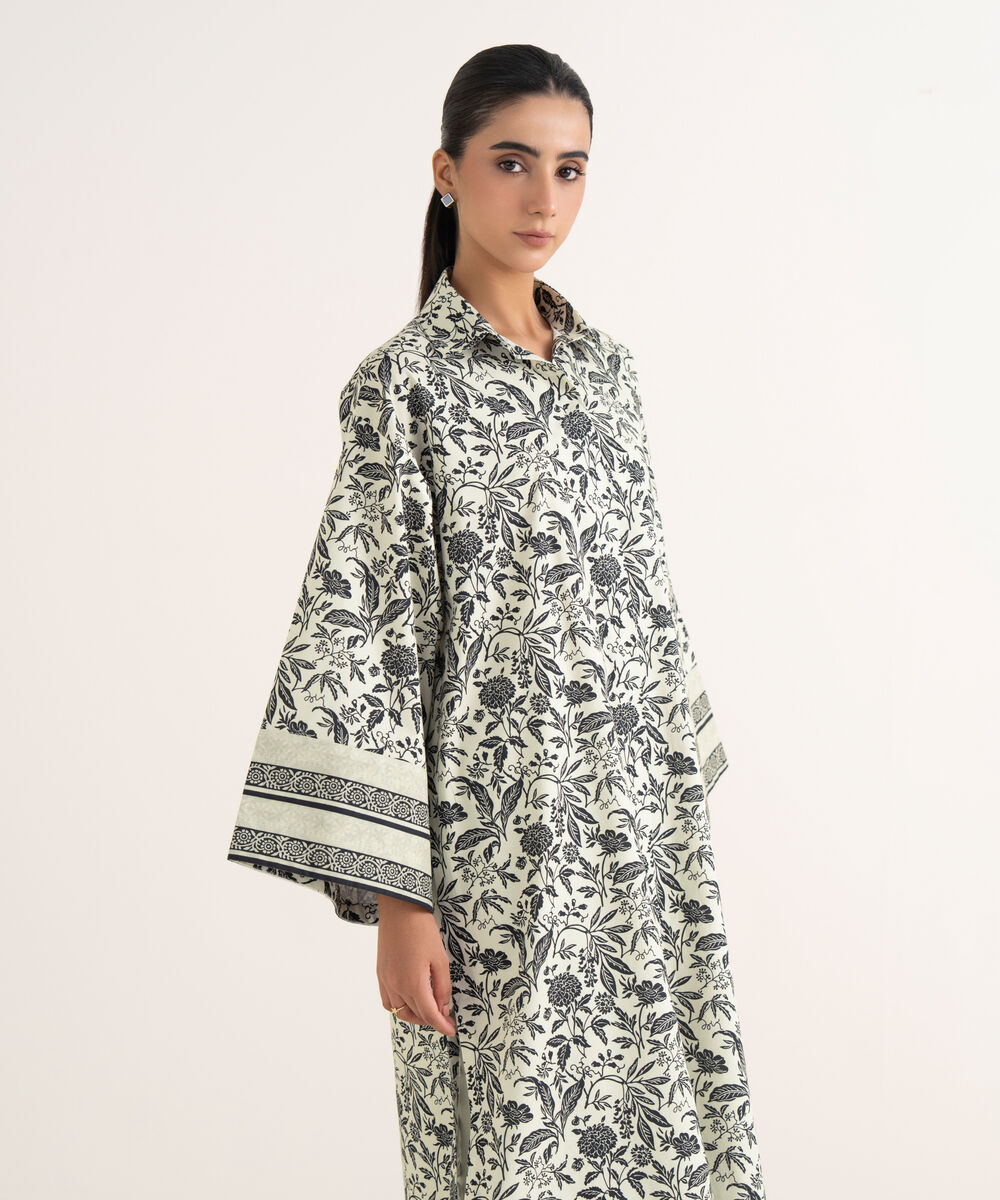 Women's Unstitched Cotton Printed Multi Two Piece Suit