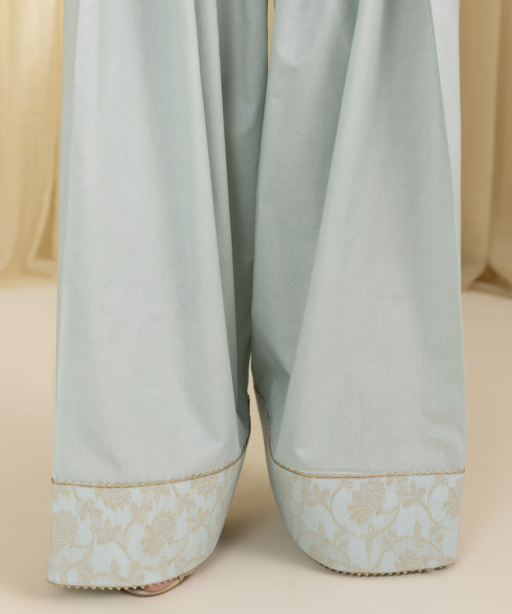 Unstitched Women's Blue Extra Weft Jacquard 3 Piece Suit