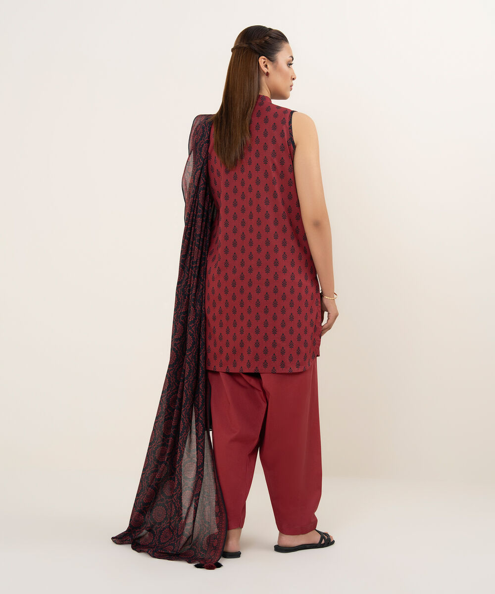 Women's Unstitched Lawn Printed Multi 3 Piece Suit