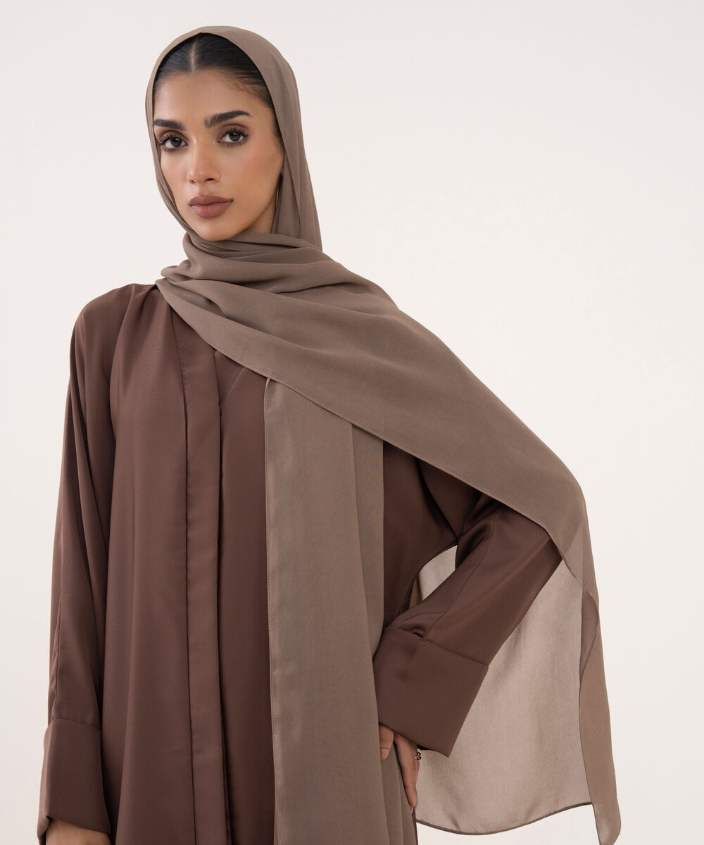Women's Brown Polyester Hijab