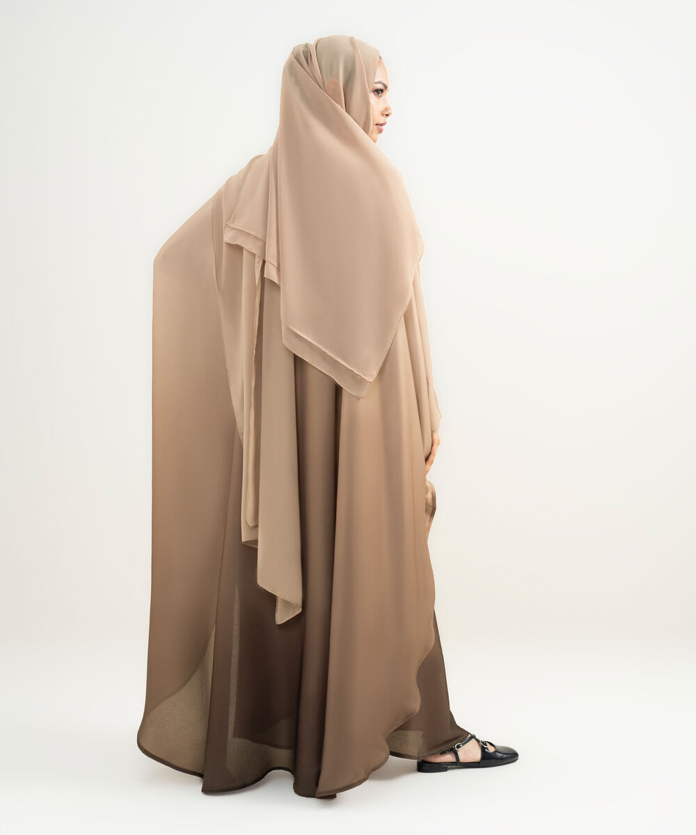 Women's Multi Gradient Kaftan Abaya Set.