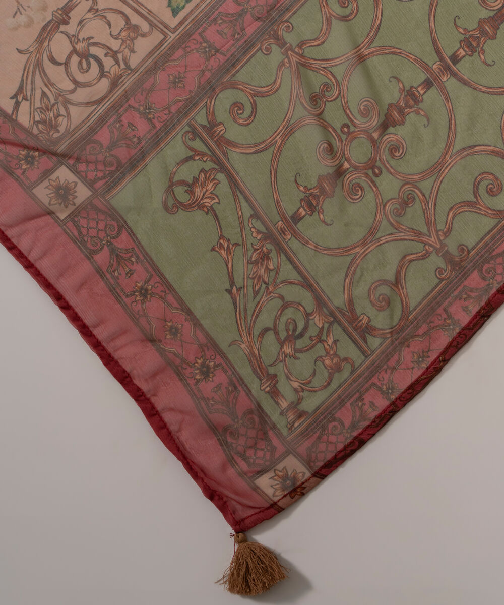 Women's RTW Blended chiffon Printed Mauve Dupatta