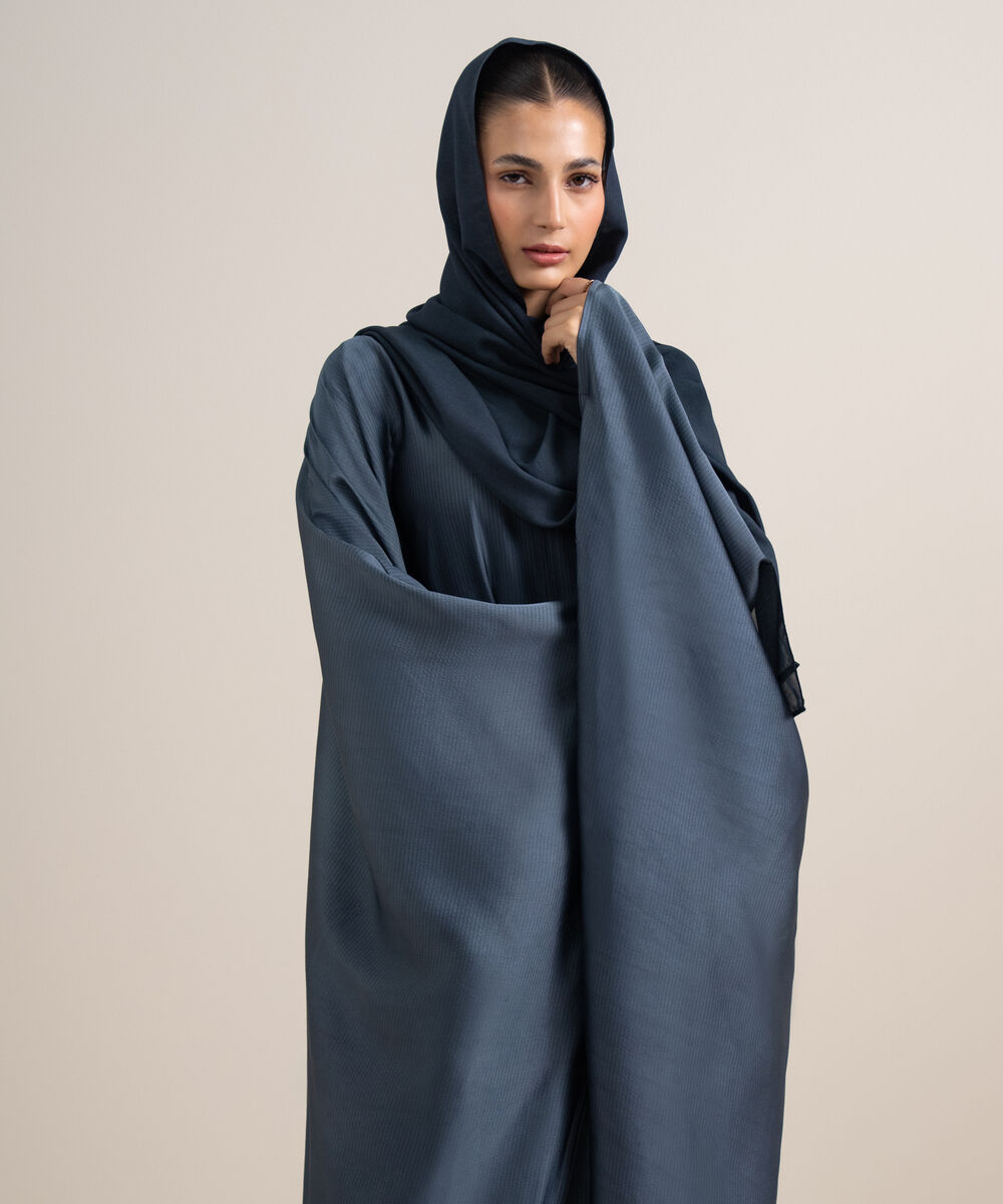 Women's Grey Kaftan Abaya Set