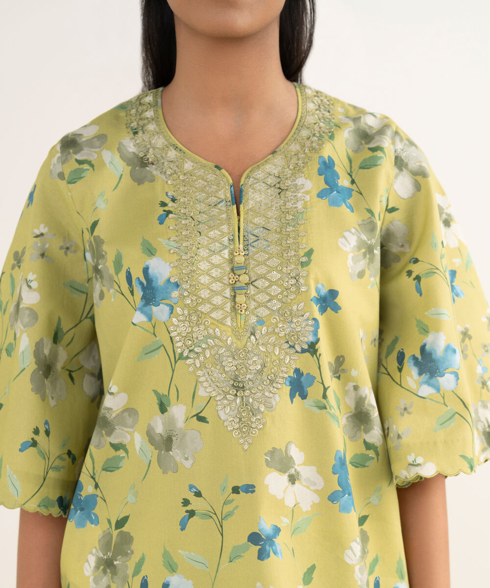 Women's Unstitched Lawn Embroidered Multi 3 Piece Suit