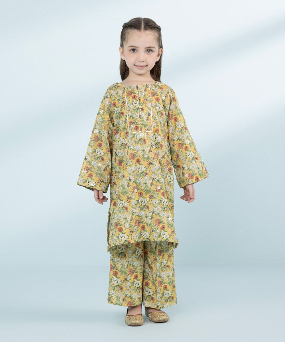 Mommy & Me Girls Two Piece Yellow Suit