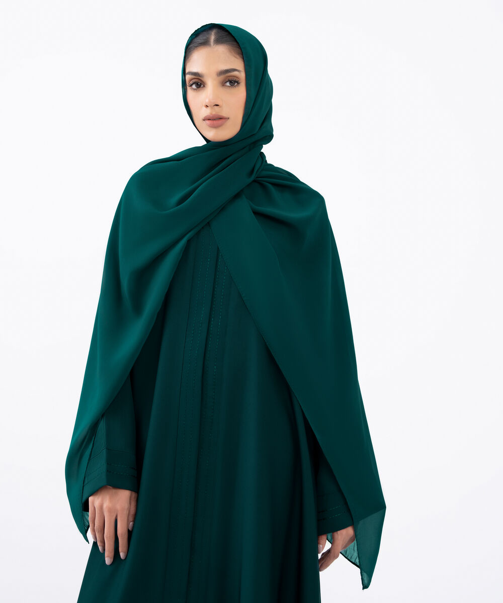 Women's Teal Polyester Abaya