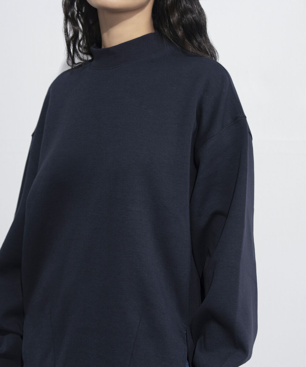 Women's Western Wear Blue Sweatshirt With Slits