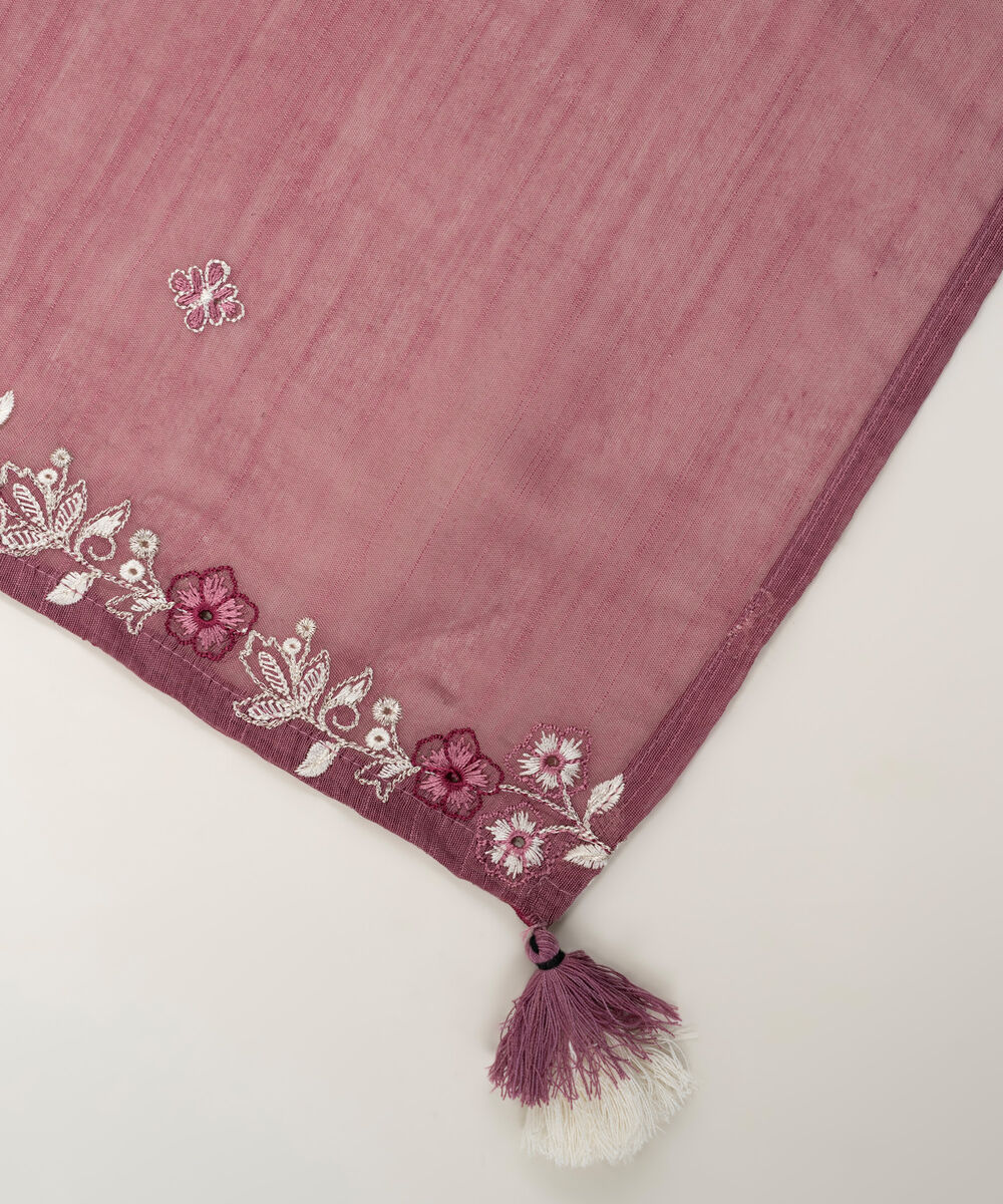 Women's RTW Manaar Embroidered Purple Dupatta