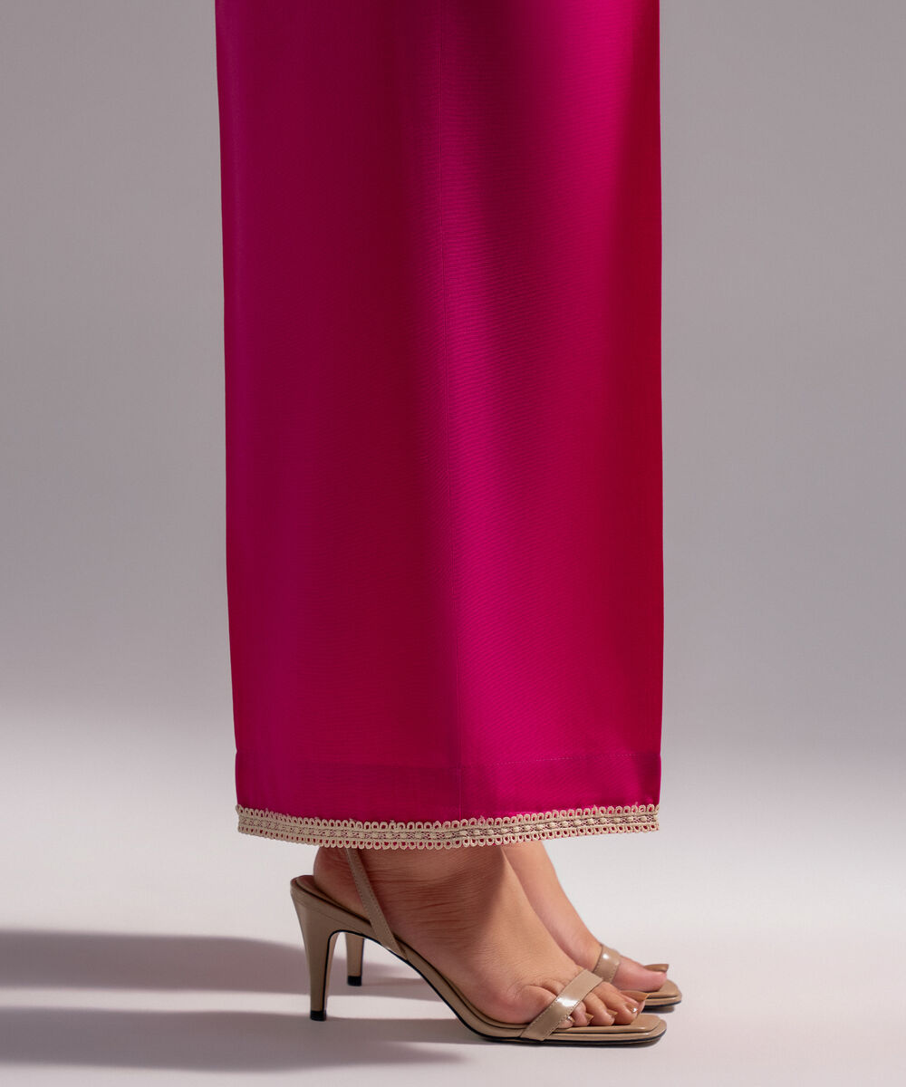 Women's RTW Cambric Solid Pink Culottes