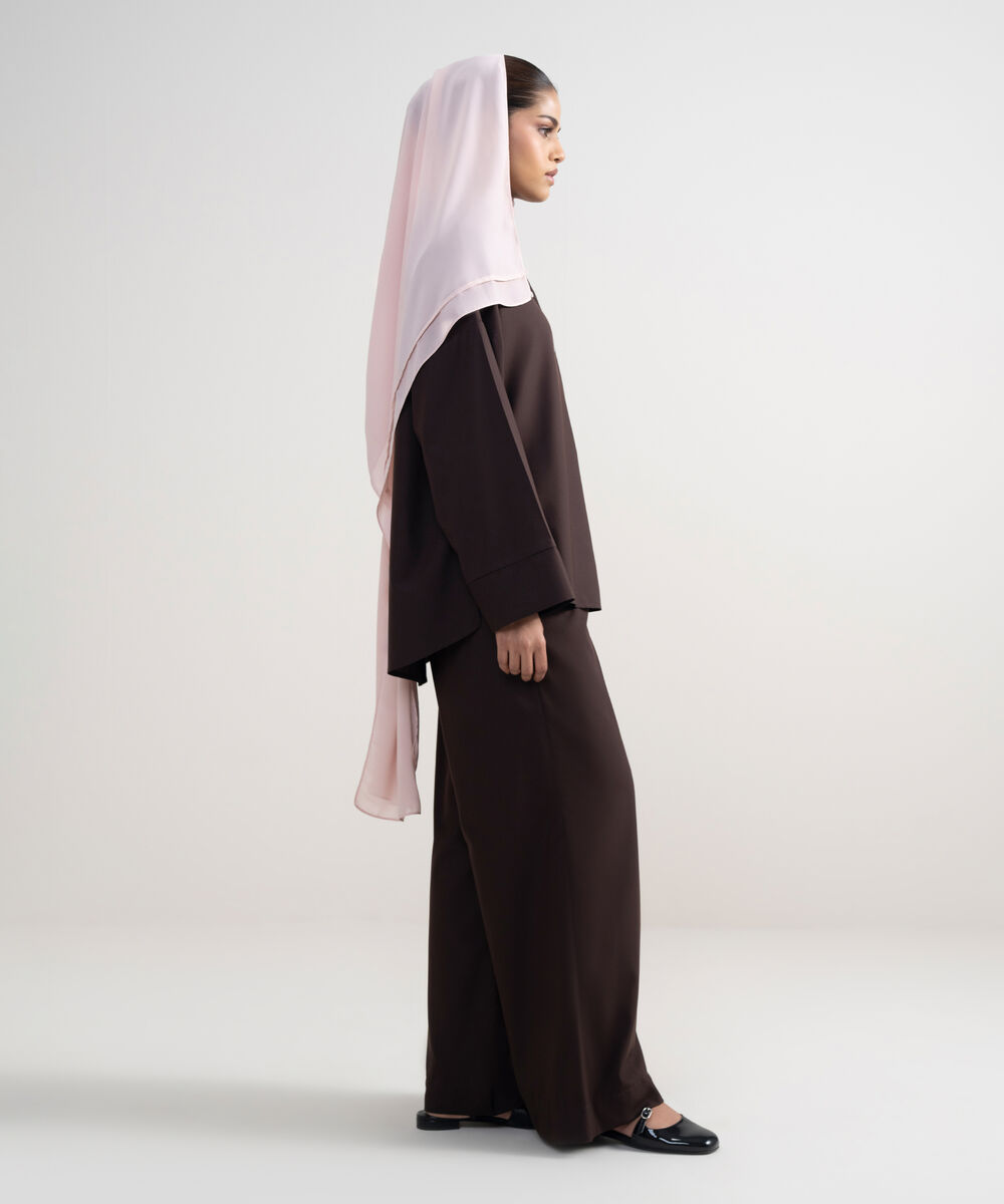 Women's Chocolate Brown Oversize Button Down