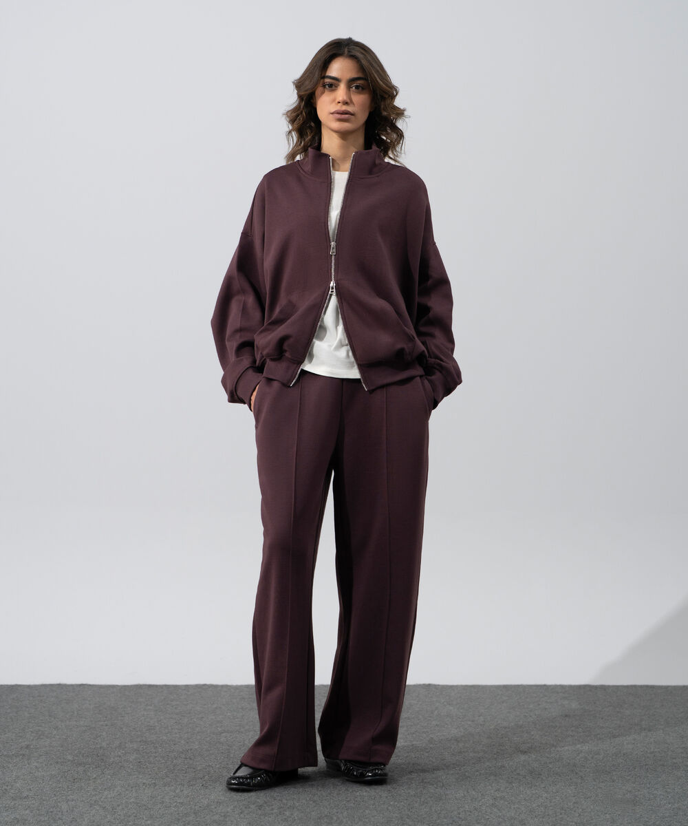 Women's Western Wear Brown Wide Leg Trousers