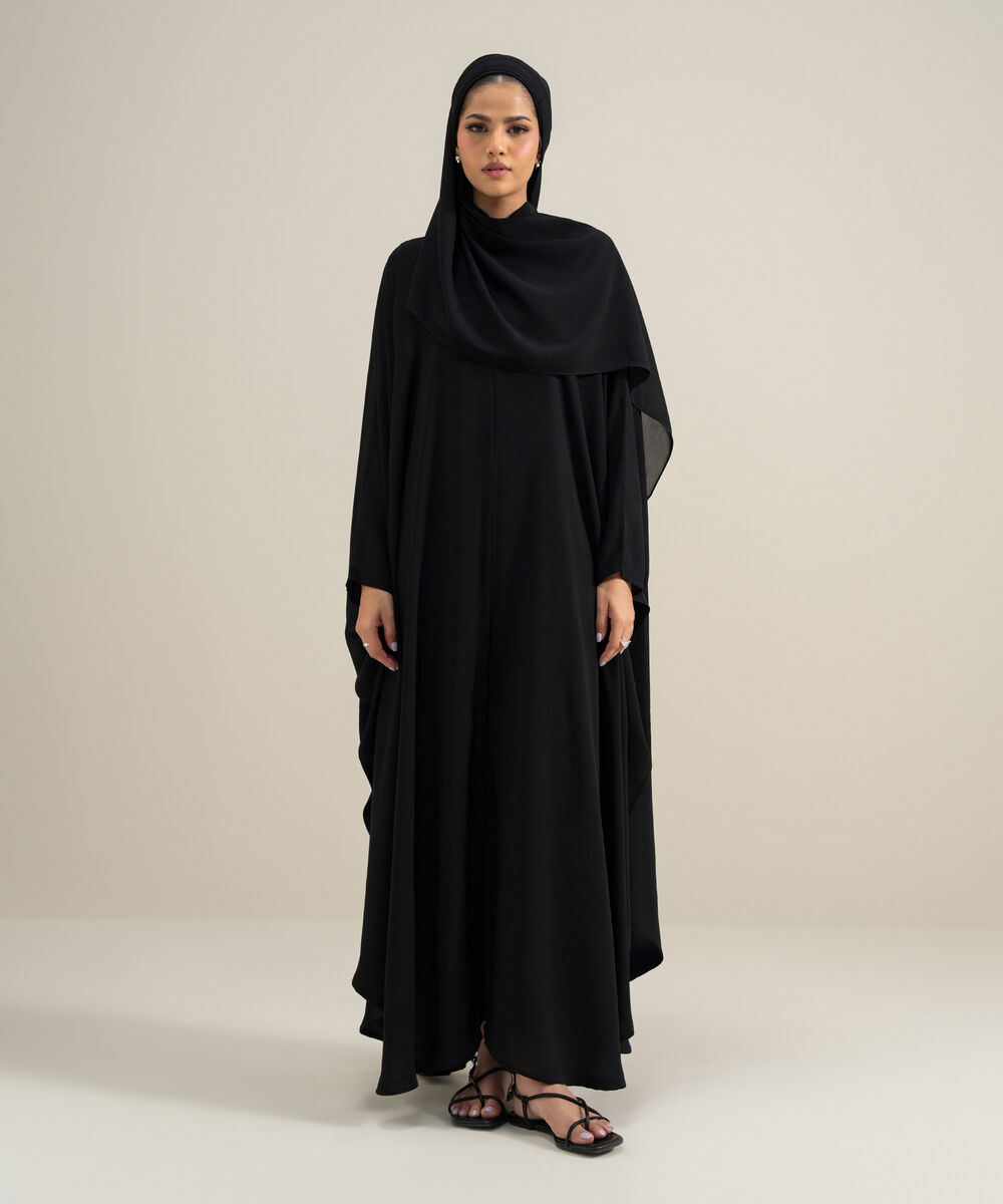 Women's 100% Cotton Black Kaaftan Abbaya Set