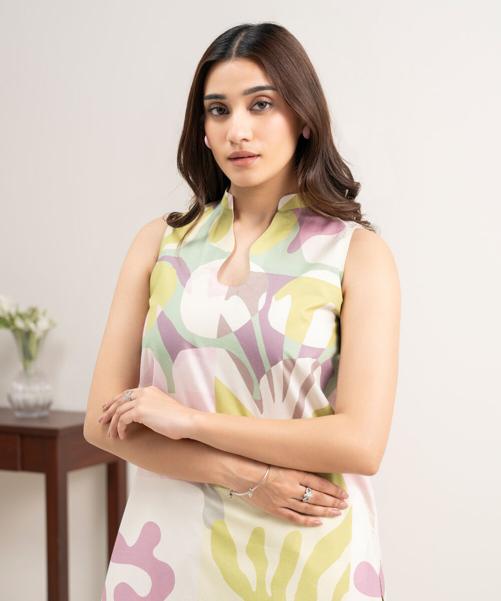 Women's Unstitched Lawn Printed Multi Shirt