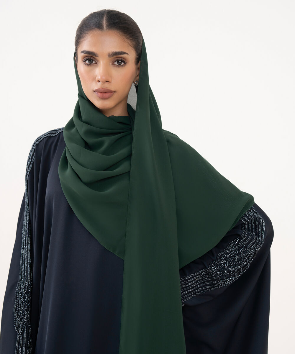 Women's Green Polyester Hijab