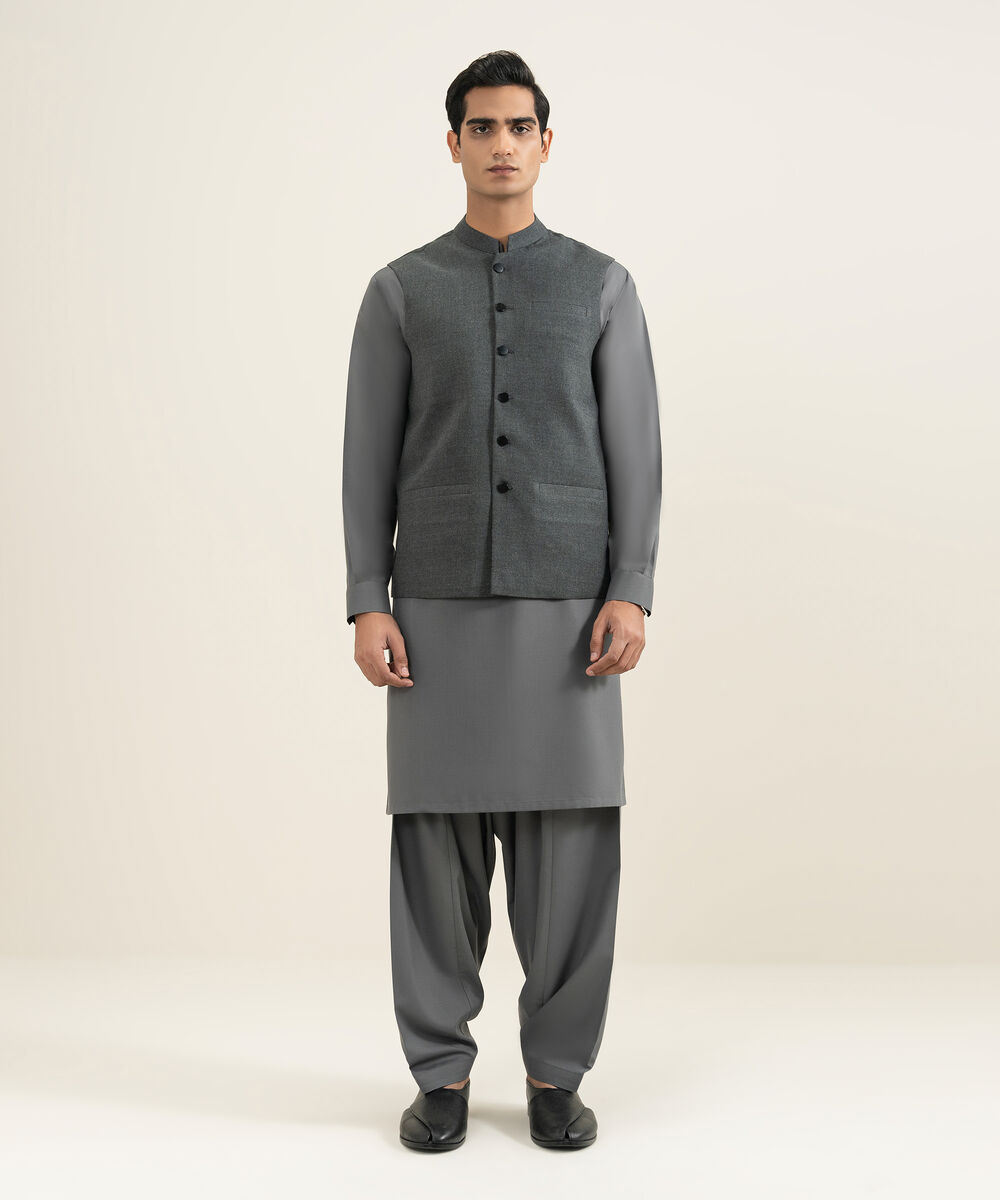 Men's black Luxury Viscose Waistcoat