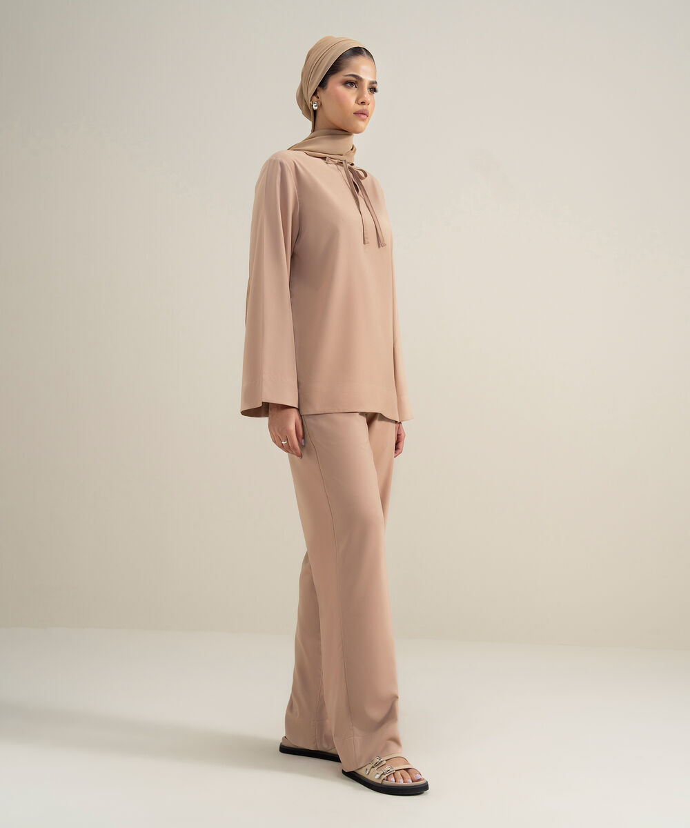 Women's Polyester Brown Modest Wear Top