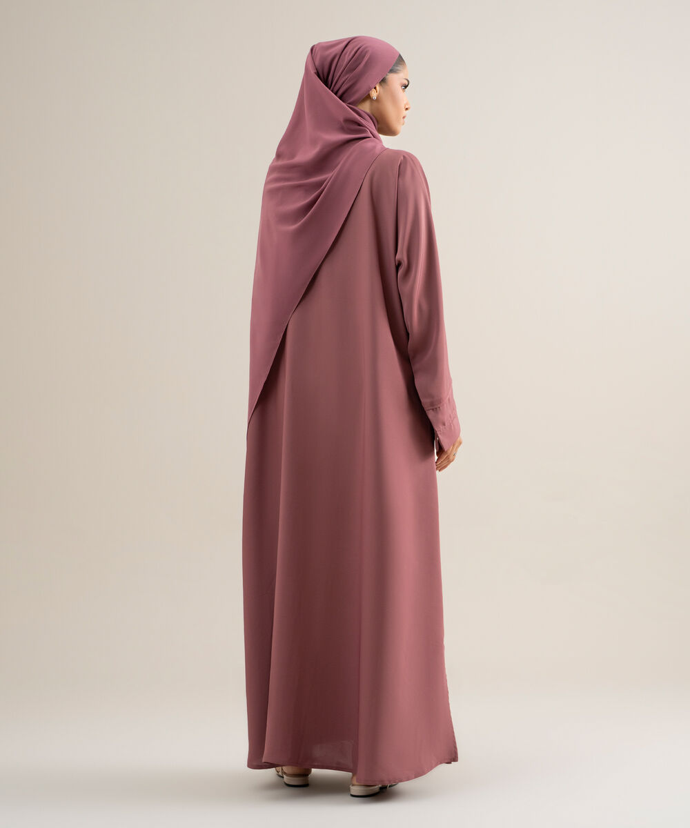 Women's Polyester Magenta Kimono Abaya Set
