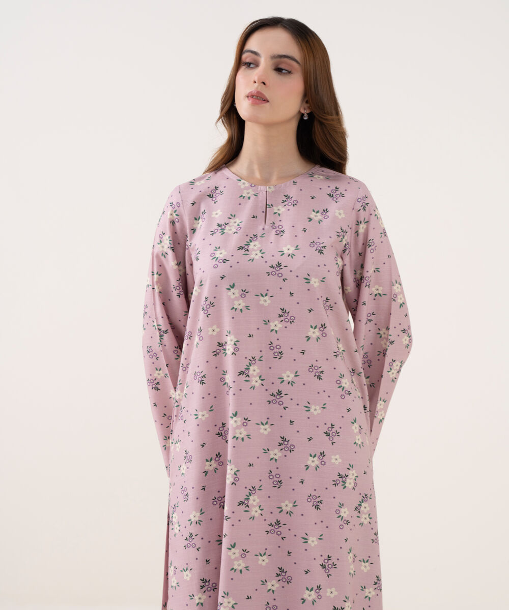 Women's RTW Cotton Viscose Printed Straight Pink Shirt