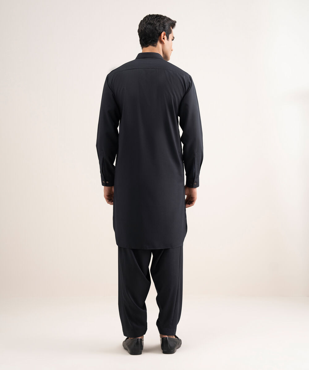 Men'S Stitched Indigo Premium Wash And  Wear Suit