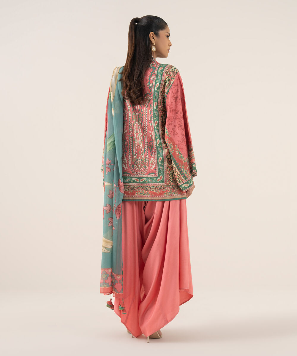 Women's Unstitched Lawn Embroidered Multi Three Piece Suit