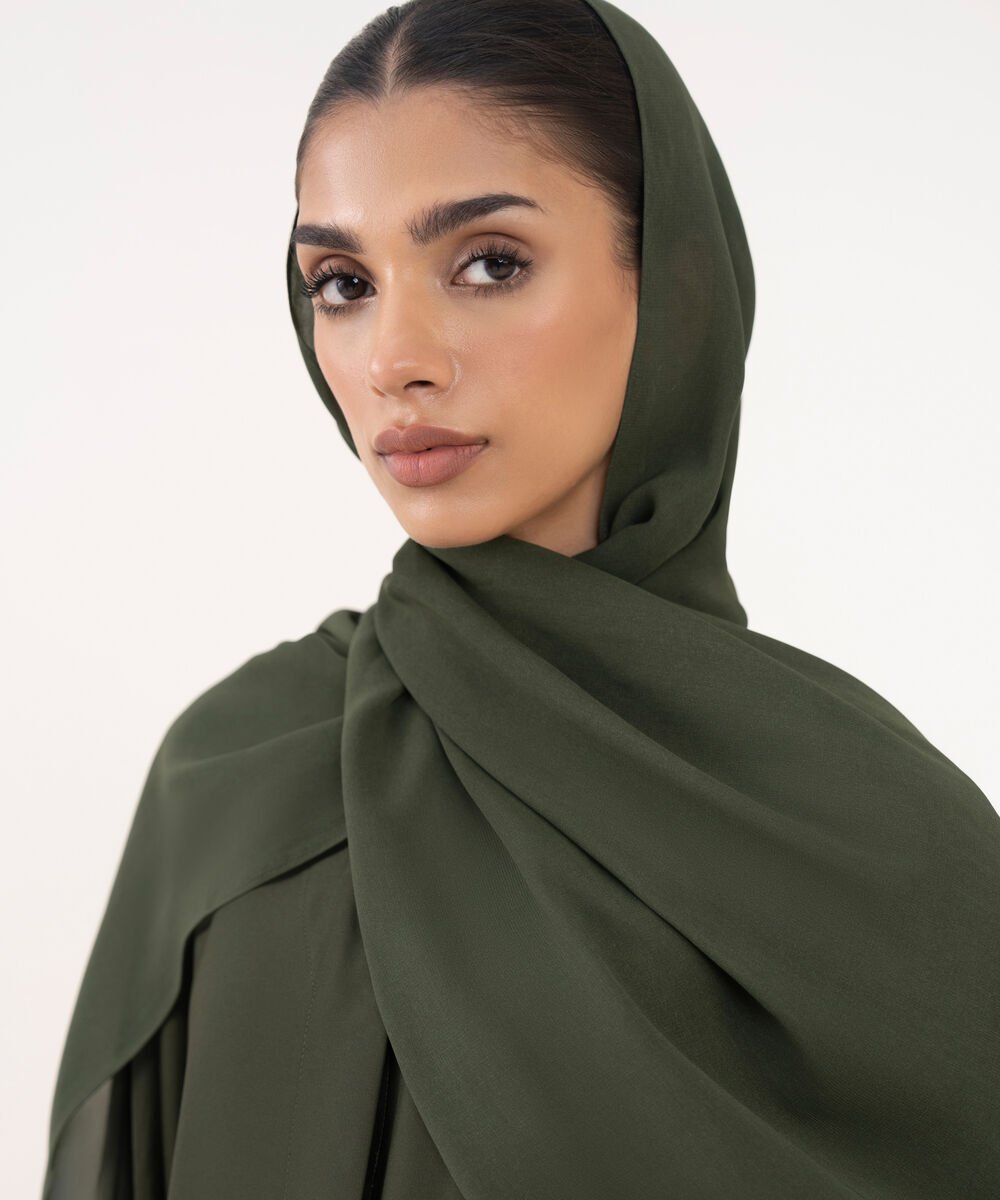 Women's Green Polyester Hijab