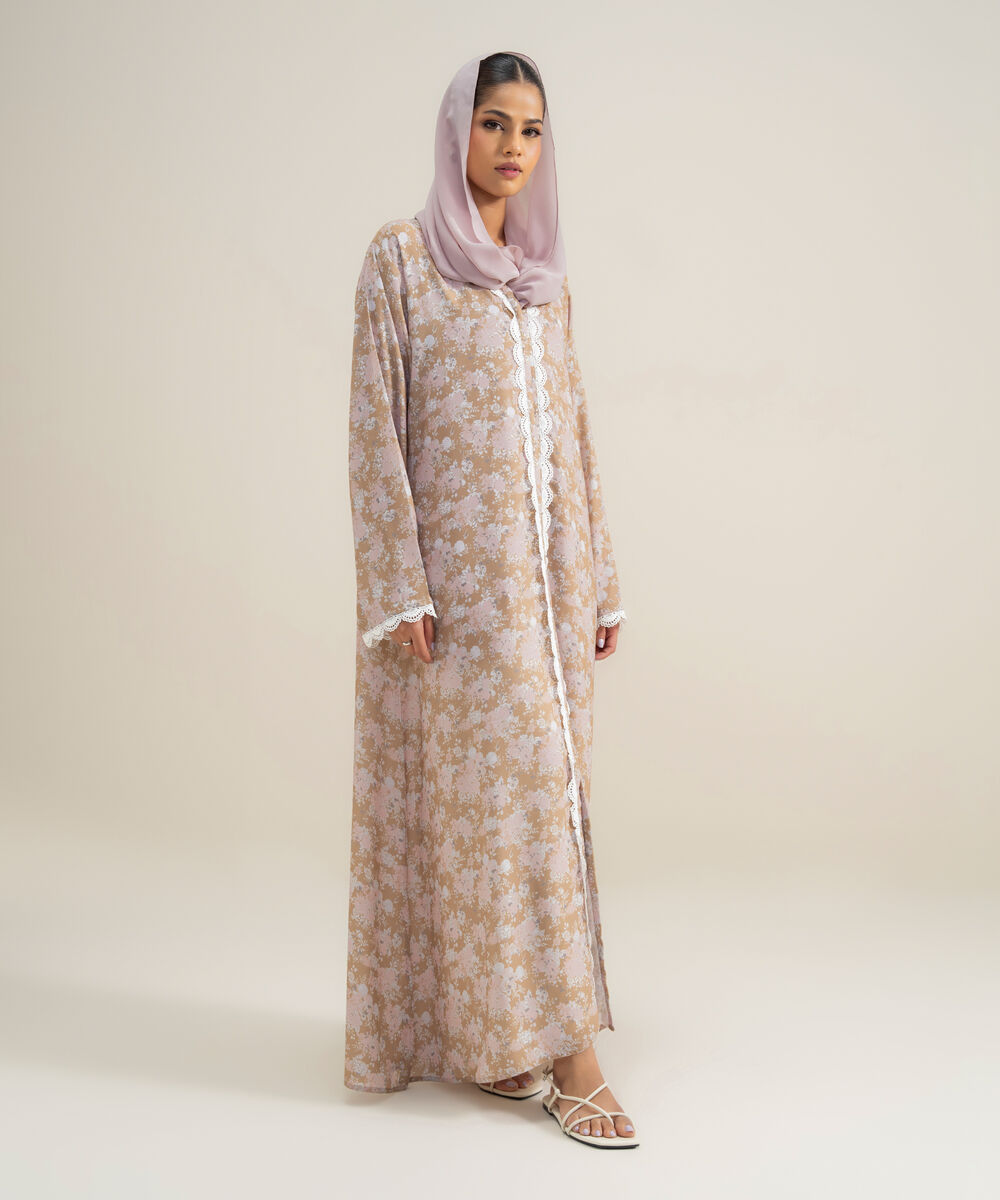Women's Polyester Multi Printed Abbaya Set