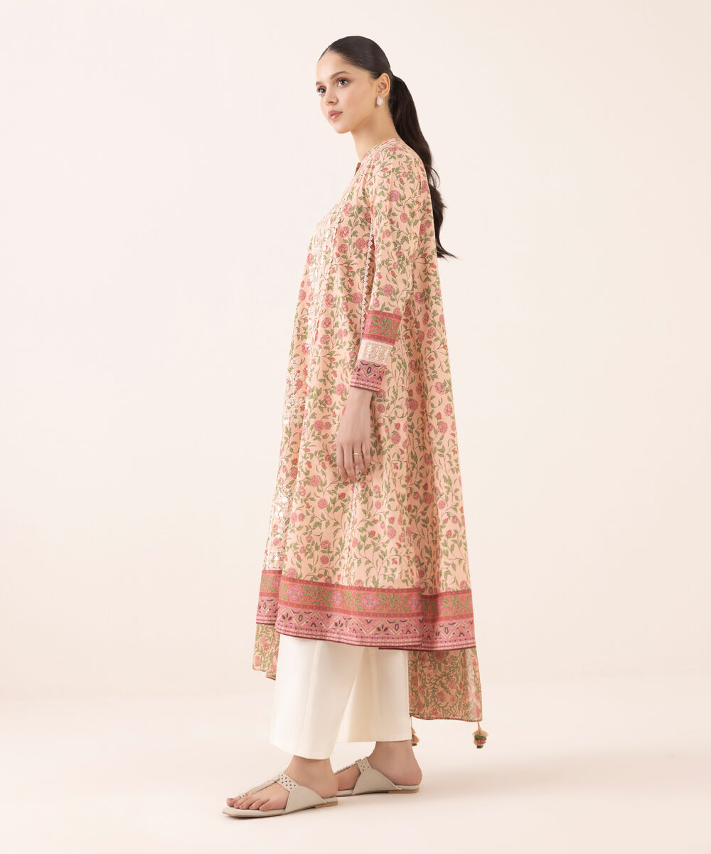 Women's Unstitched Lawn Embroidered Multi Two Piece Suit